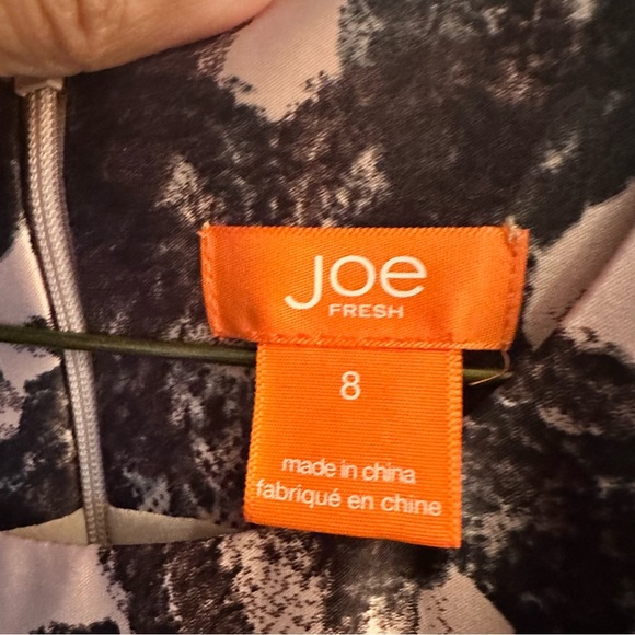 JOE FRESH Black & Pink Floral Dress Sleeveless, Pockets Roses, Wedding,  sz 8 - Picture 7 of 8